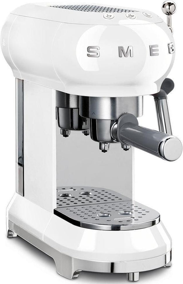 Smeg - 50's Retro Style Manual White Espresso Maker - ECF02WHUS