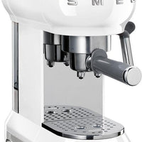 Smeg - 50's Retro Style Manual White Espresso Maker - ECF02WHUS