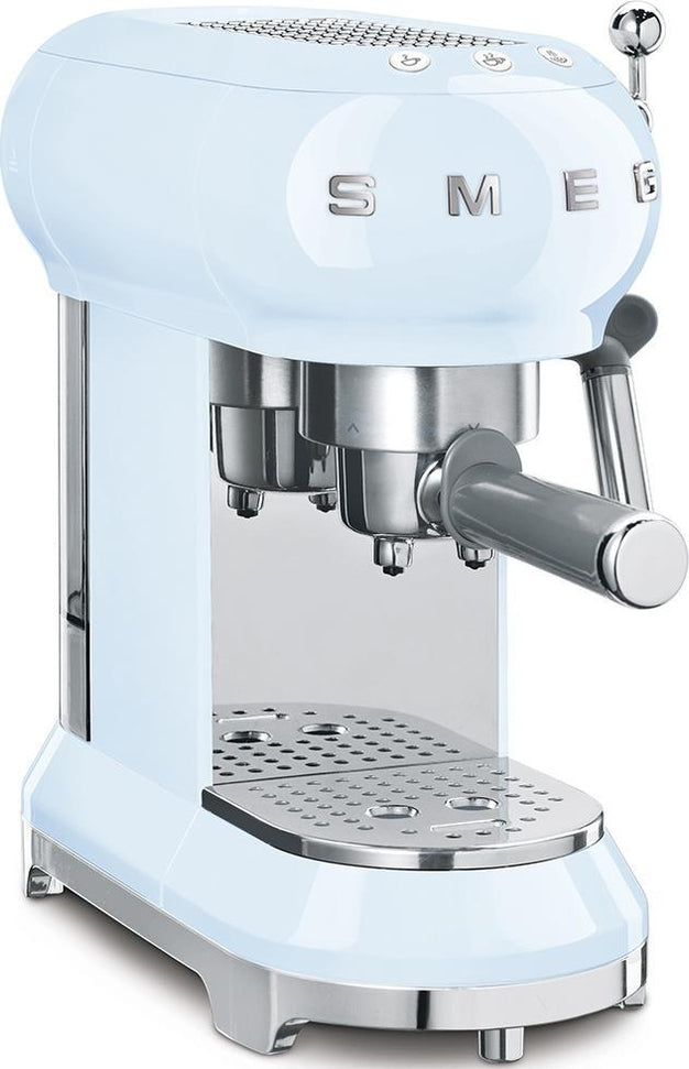 Smeg - 50's Retro Style Pastel Blue Manual Espresso Machine - ECF02PBUS