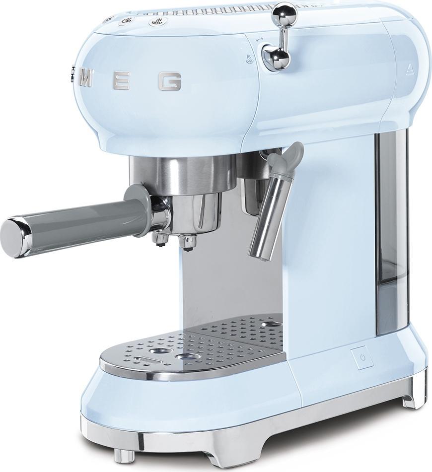Smeg - 50's Retro Style Pastel Blue Manual Espresso Machine - ECF02PBUS