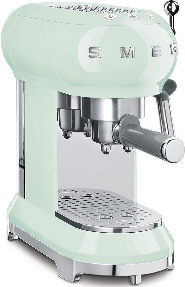 Smeg - 50's Retro Style Pastel Green Manual Espresso Machine - ECF02PGUS