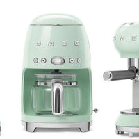 Smeg - 50's Retro Style Pastel Green Manual Espresso Machine - ECF02PGUS