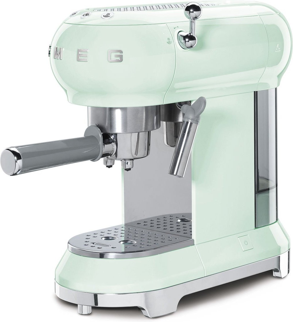 Smeg - 50's Retro Style Pastel Green Manual Espresso Machine - ECF02PGUS