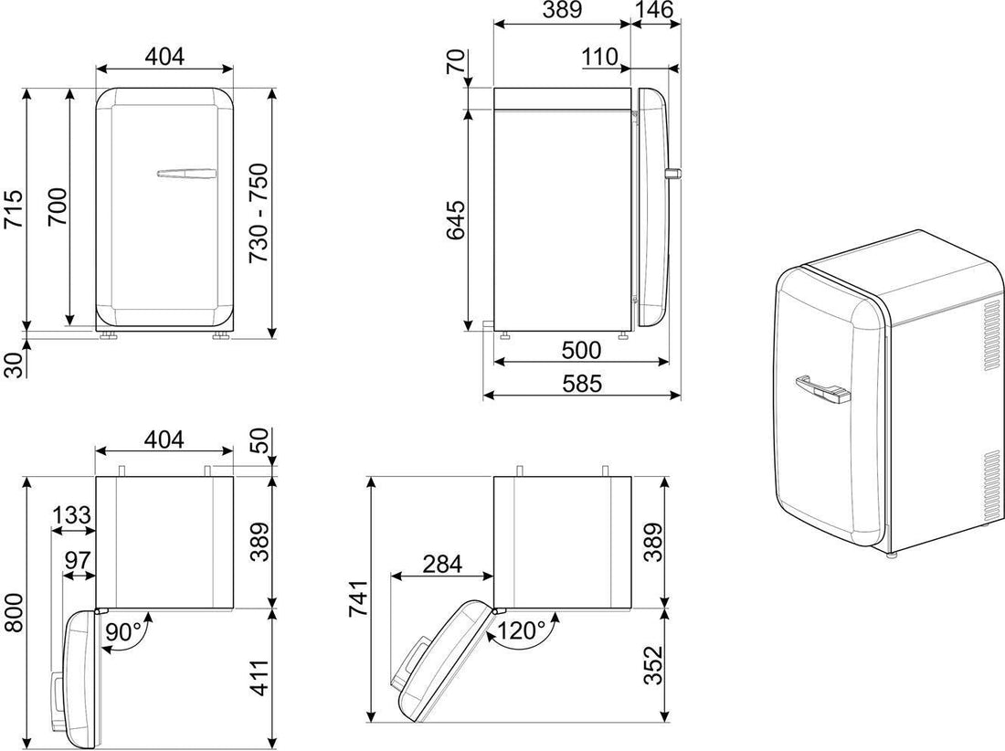 Smeg - 50's Retro Style Red Compact Refrigerator - FAB5ULRD3 (Special Order Item)