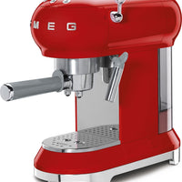 Smeg - 50's Retro Style Red Mannual Espresso Machine - ECF02RDUS
