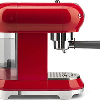 Smeg - 50's Retro Style Red Mannual Espresso Machine - ECF02RDUS