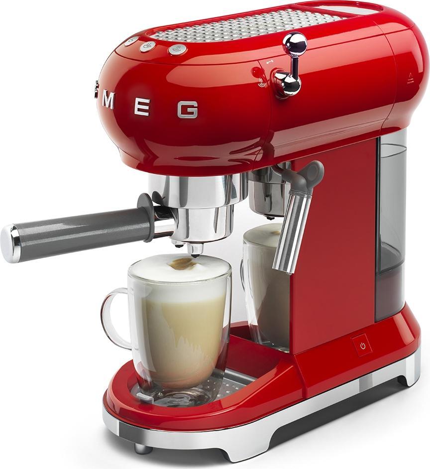 Smeg - 50's Retro Style Red Mannual Espresso Machine - ECF02RDUS