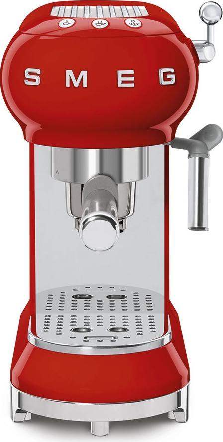 Smeg - 50's Retro Style Red Mannual Espresso Machine - ECF02RDUS