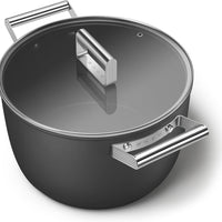 Smeg - 7.7 L 50's Style Non-Stick Casserole Black - CKFC2611BLM
