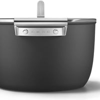 Smeg - 7.7 L 50's Style Non-Stick Casserole Black - CKFC2611BLM
