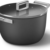 Smeg - 7.7 L 50's Style Non-Stick Casserole Black - CKFC2611BLM