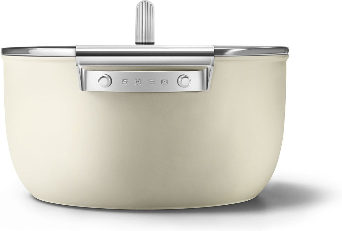 Smeg - 7.7 L 50's Style Non-Stick Casserole Cream - CKFC2611CRM
