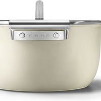 Smeg - 7.7 L 50's Style Non-Stick Casserole Cream - CKFC2611CRM