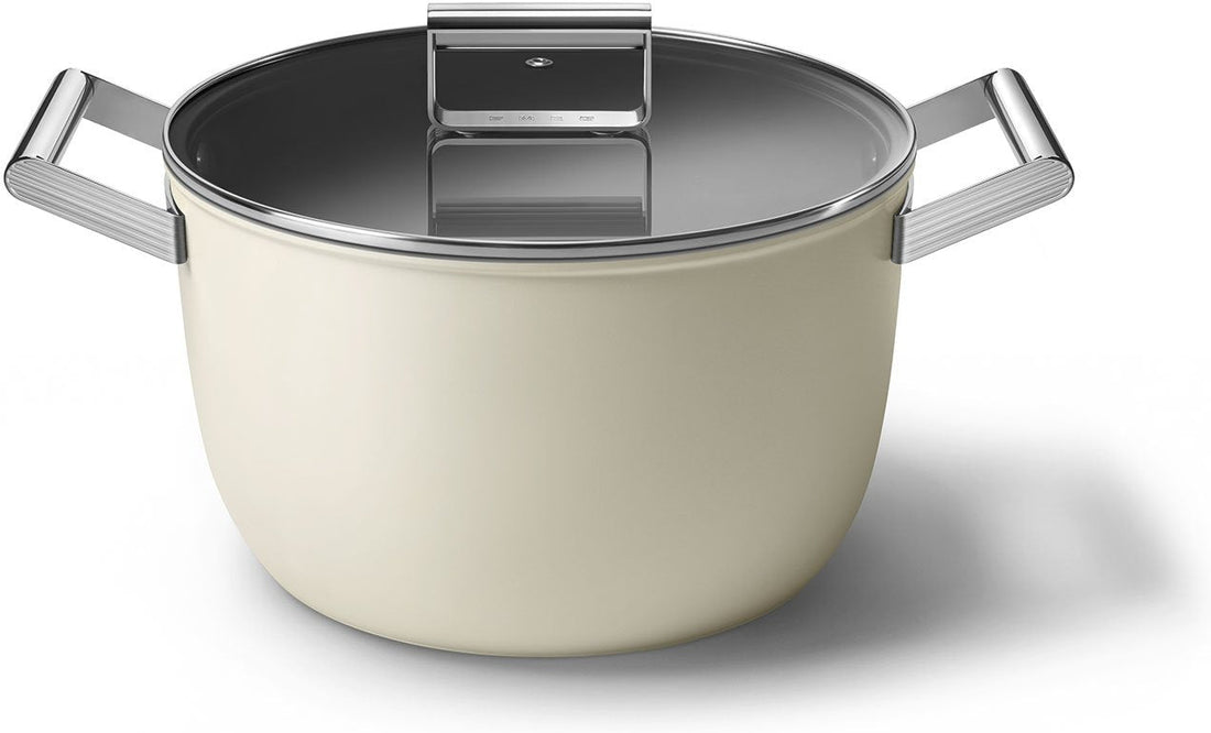 Smeg - 7.7 L 50's Style Non-Stick Casserole Cream - CKFC2611CRM