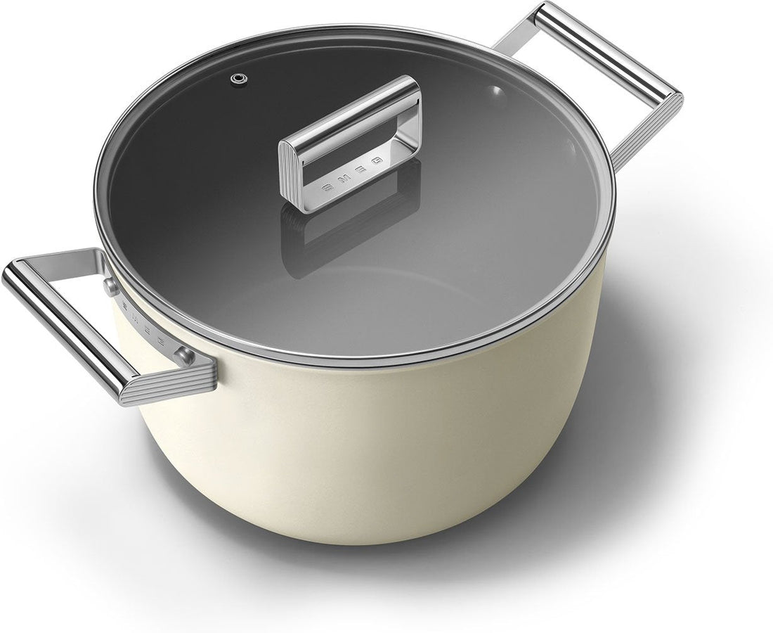 Smeg - 7.7 L 50's Style Non-Stick Casserole Cream - CKFC2611CRM