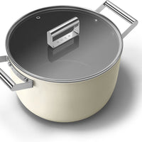 Smeg - 7.7 L 50's Style Non-Stick Casserole Cream - CKFC2611CRM