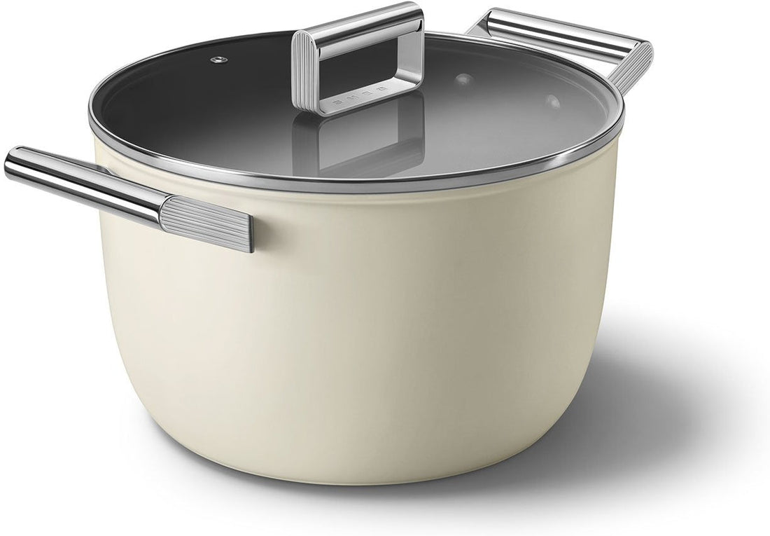 Smeg - 7.7 L 50's Style Non-Stick Casserole Cream - CKFC2611CRM
