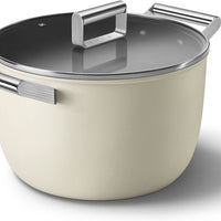 Smeg - 7.7 L 50's Style Non-Stick Casserole Cream - CKFC2611CRM