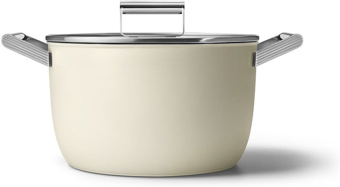 Smeg - 7.7 L 50's Style Non-Stick Casserole Cream - CKFC2611CRM