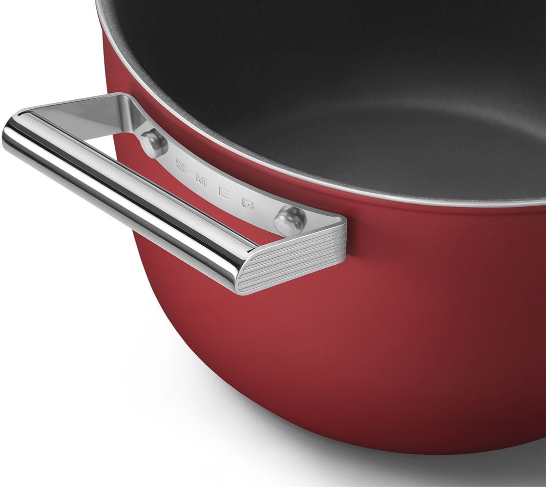 Smeg - 7.7 L 50's Style Non-Stick Casserole Red - CKFC2611RDM