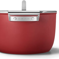 Smeg - 7.7 L 50's Style Non-Stick Casserole Red - CKFC2611RDM