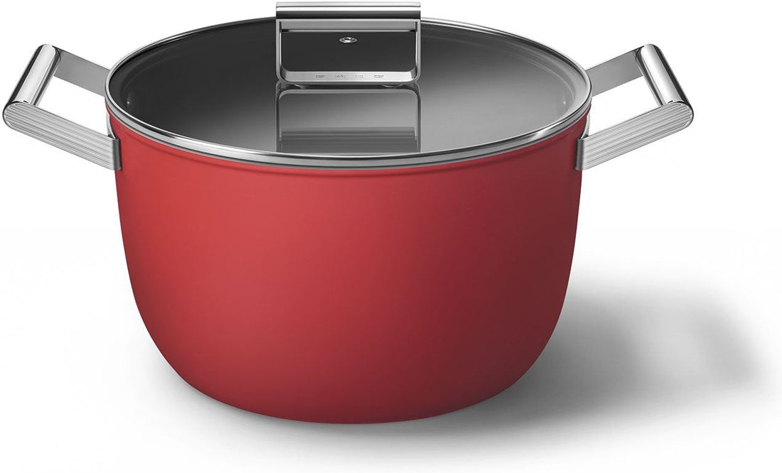 Smeg - 7.7 L 50's Style Non-Stick Casserole Red - CKFC2611RDM