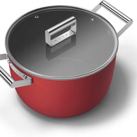 Smeg - 7.7 L 50's Style Non-Stick Casserole Red - CKFC2611RDM