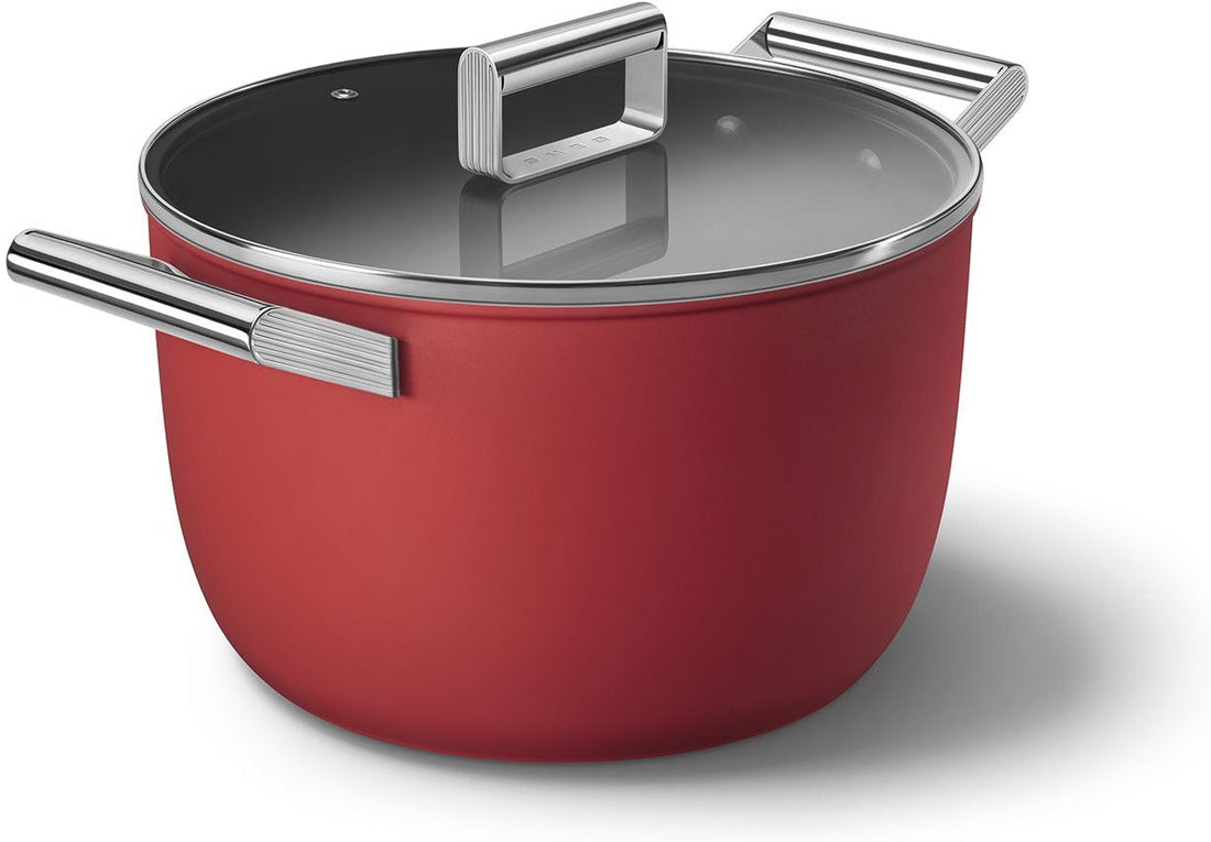 Smeg - 7.7 L 50's Style Non-Stick Casserole Red - CKFC2611RDM
