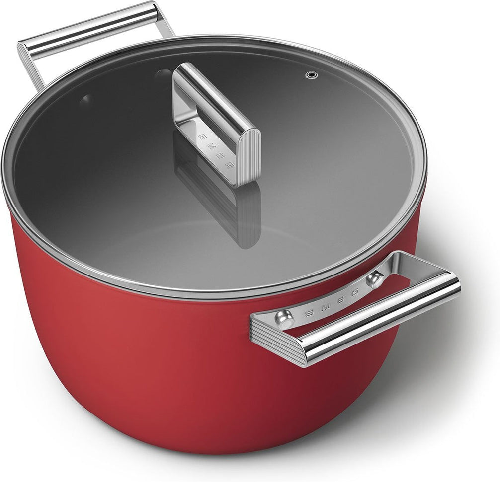 Smeg - 7.7 L 50's Style Non-Stick Casserole Red - CKFC2611RDM