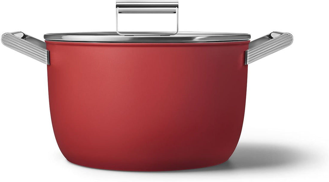 Smeg - 7.7 L 50's Style Non-Stick Casserole Red - CKFC2611RDM