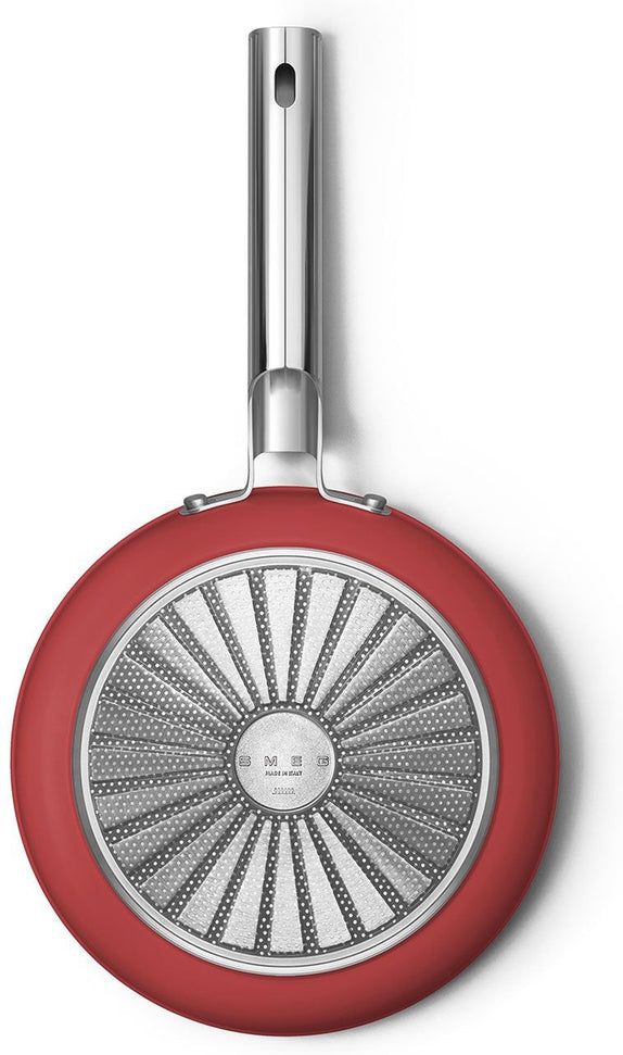 Smeg - 9.5" 50's Style Non-Stick Fry Pan Red - CKFF2401RDM