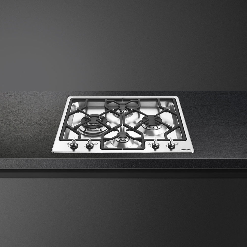 Smeg - Classic 24" Gas Cooktop with Pro Style Knobs - PGFU24X2