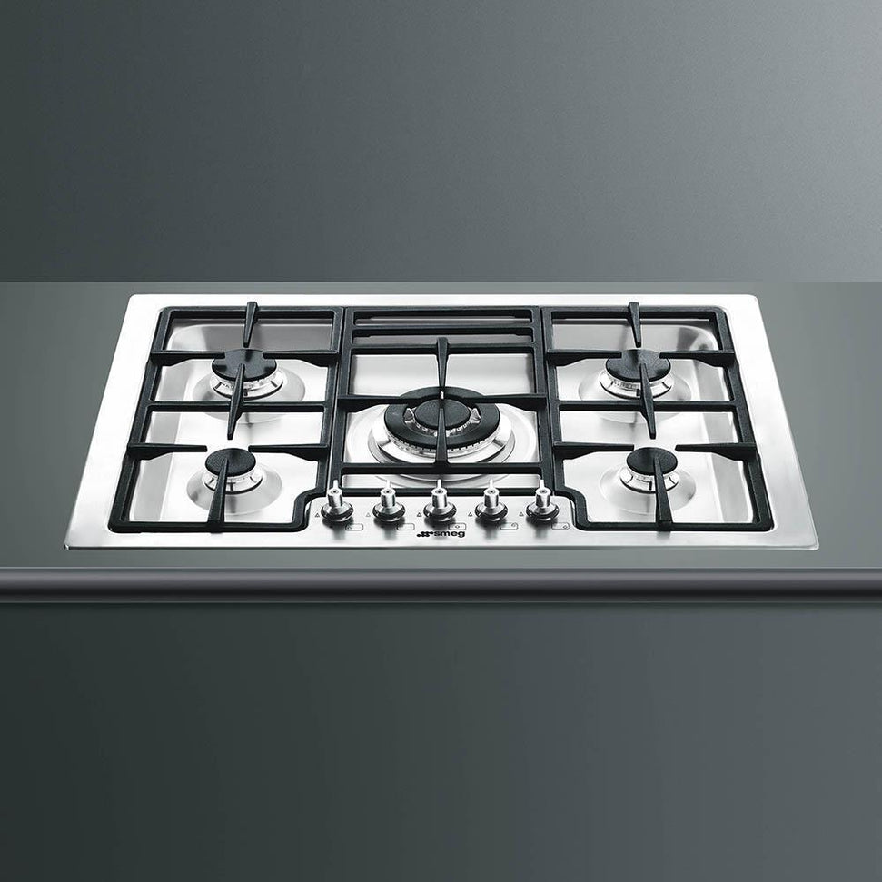 Smeg - Classic 30" Drop-In 5-Burner Gas Cooktop - Stainless Steel - PGFU30X (Special Order Item)