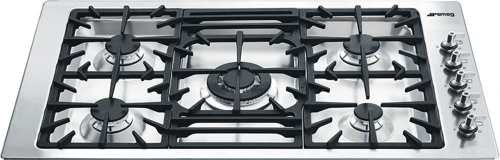 Smeg - Classic 36" Gas Cooktop with Pro Style Knobs - PGFU36X2