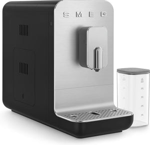 Smeg - Collezione Retro 50's Style Black Bean Coffee Machine With Built-in Coffee Grinder Matte - BCC13BLMUS