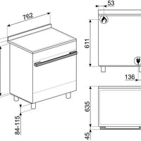 Smeg - Portofino 30" 4-Burner Gas Range Black - CPF30UGGBL (Special Order Item)