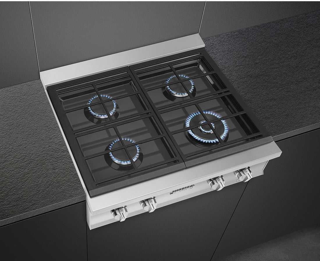 Smeg - Portofino 30" Stainless Steel Gas Rangetop - RTU304GX (Special Order Item)