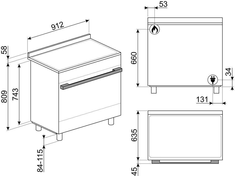 Smeg - Portofino 36" Green Stainless Steel 5-Burner Gas Range - CPF36UGGOG (Special Order Item)