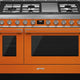 Smeg - Portofino 48" Orange Stainless Steel 5-Burner Dual Fuel Range - CPF48UGMOR