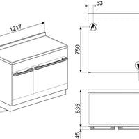 Smeg - Portofino 48" White Stainless Steel 5-Burner Dual Fuel Range - CPF48UGMWH (Special Order Item)