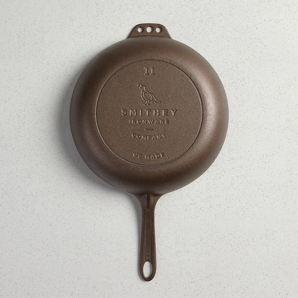 Smithey - 11" Cast Iron No. 11 Deep Skillet With Lid - Smith-CI-DSkil11