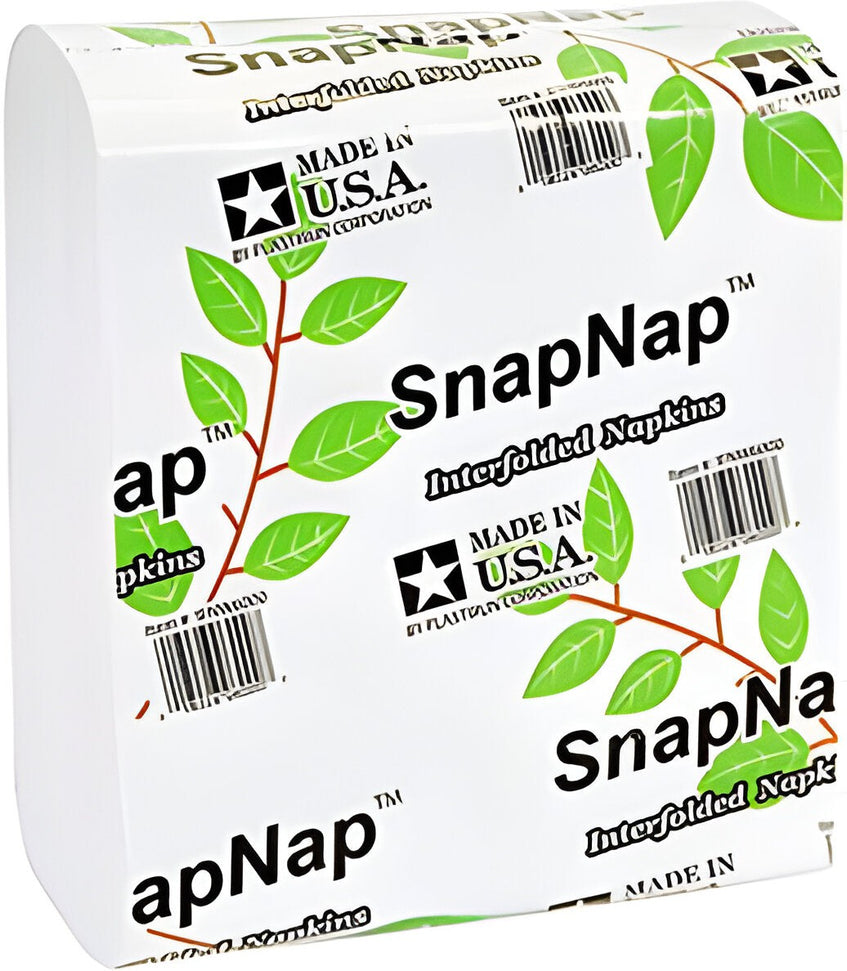 SnapNap - 6.5" x 8" 2 Ply White Interfolded Napkins, 12 x 500/Cs - IFNW6000