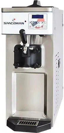 Spaceman - 110V Gravity-Fed Single Flavor Air Cooled Countertop Soft Serve Ice Cream Machine with 1 Hopper - 6210-C