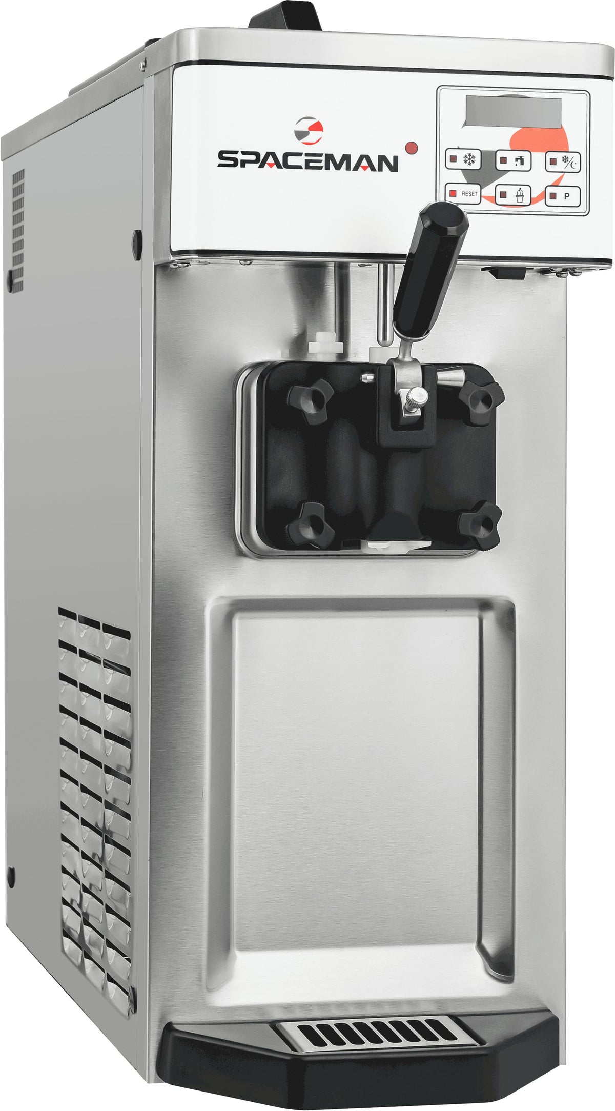 Spaceman - 110V Gravity-Fed Single Flavor Air Cooled Countertop Soft Serve Ice Cream Machine with 1 Hopper - 6210-C
