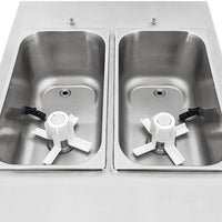 Spaceman - 208-220V 25.7 QT Stainless Steel Air Cooled 2 Bowl Countertop Slushy/Granita Frozen Drink Machine - 6695-C