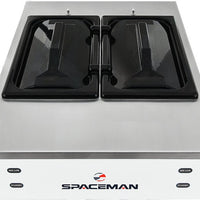 Spaceman - 208-220V 25.7 QT Stainless Steel Air Cooled 2 Bowl Countertop Slushy/Granita Frozen Drink Machine - 6695-C