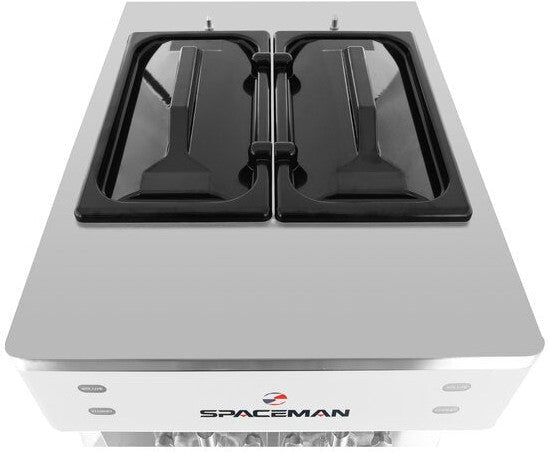 Spaceman - 208-220V 40 QT Stainless Steel Air Cooled 2 Bowl Slushy / Granita Floor Model Frozen Drink Machine - 6795-C