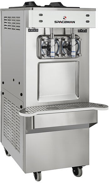 Spaceman - 208-220V 40 QT Stainless Steel Air Cooled 2 Bowl Slushy / Granita Floor Model Frozen Drink Machine - 6795-C