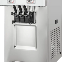 Spaceman - 208-220V Gravity-Fed Dual Flavor Air Cooled Twin Twist Countertop Soft Serve Ice Cream Machine with 2 Hoppers and 3 Dispensers - 6235-C