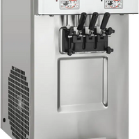 Spaceman - 208-220V Gravity-Fed Dual Flavor Air Cooled Twin Twist Countertop Soft Serve Ice Cream Machine with 2 Hoppers and 3 Dispensers - 6235-C